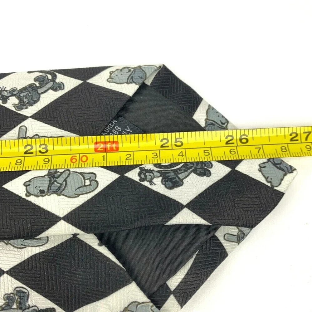 Winnie the Pooh DISNEY Off White & Black POOH & TIGER Polyester Necktie KOREA